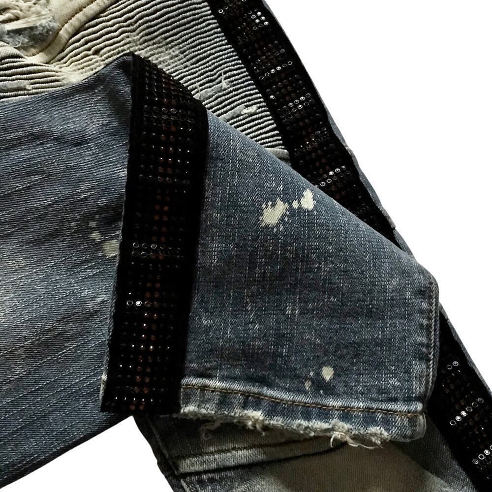 Preme NWOT Medium Stone Wash Distressed Skinny Jean Men 32 - Picture 5 of 10